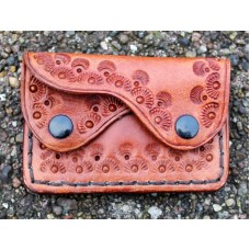 Handcrafted Light Brown Two Pocket Coin Purse.